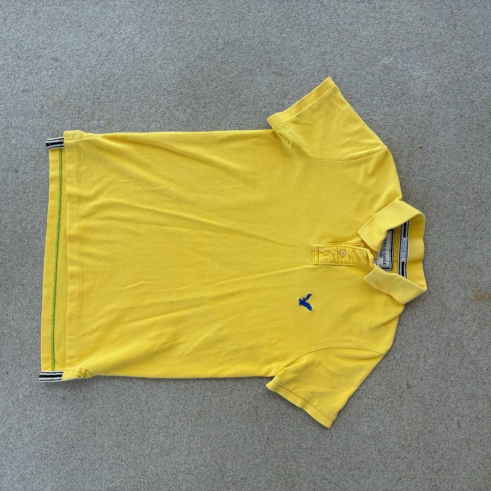 American Eagle The Eagle Polo Mens Medium Shirt - Yellow Vintage Piqué